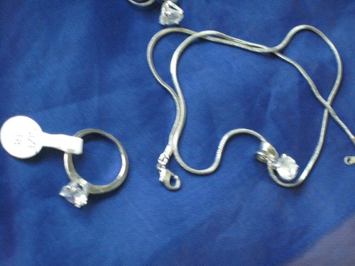 Set damen ohrringe ring kette - set,