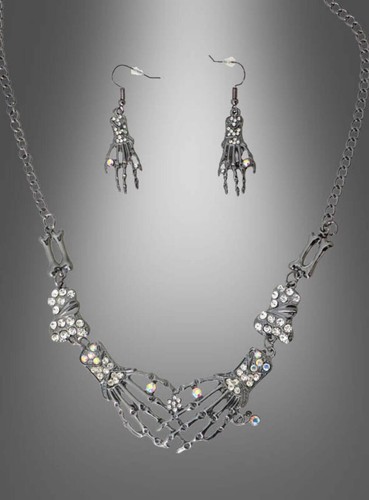 Skelett hand schmuckset - skelett,