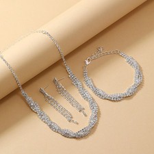 4pcs Frauenschmuck Set Strass
