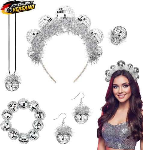 Disco kostüm schmuckset damen - kostüm,
